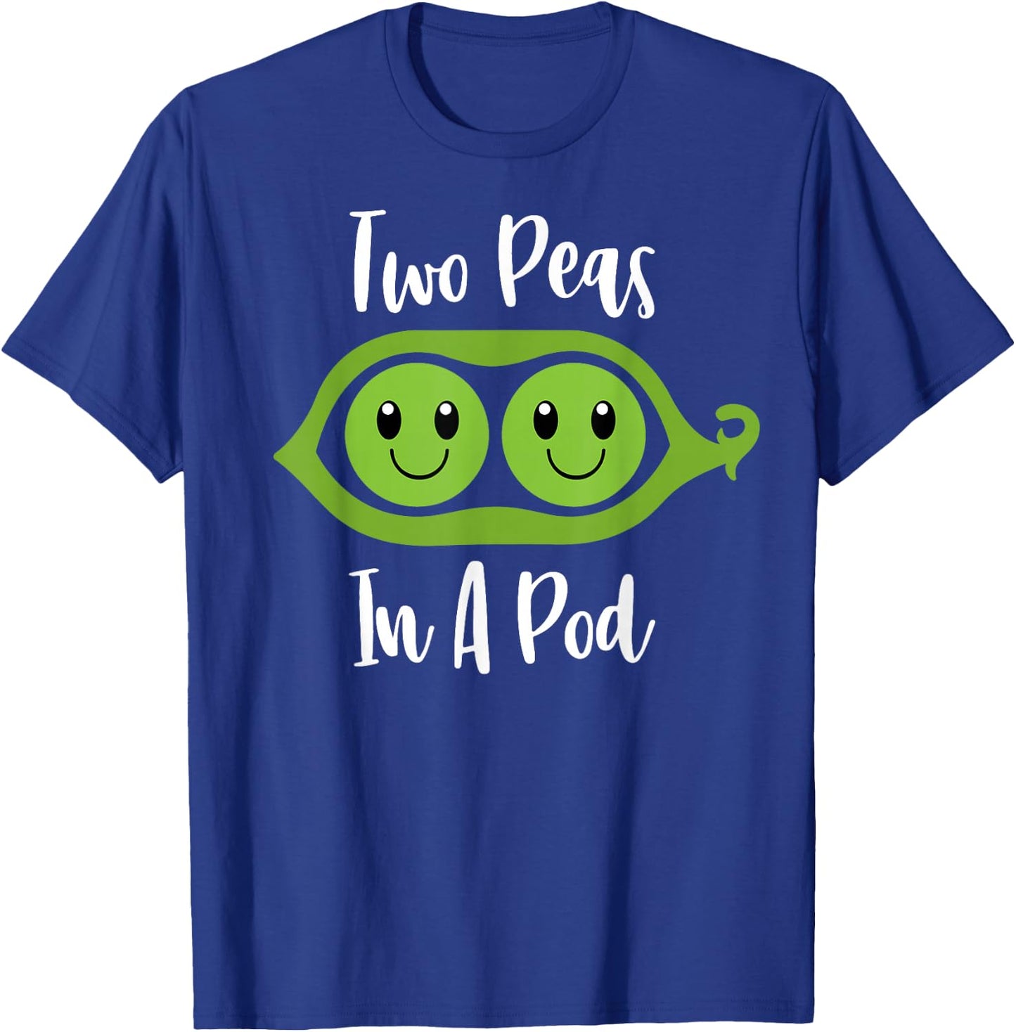 TWO PEAS IN A POD Cute Brother Sister Twins Couples Matching T-Shirt - T-Shirt | Royal