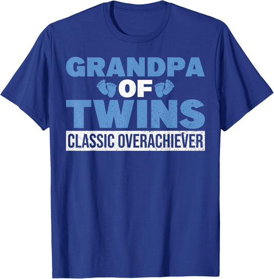 Grandpa Of Twins Classic First Time Grandpa Of Twins T-Shirt - T-Shirt | Royal