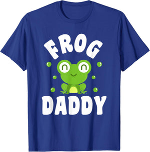 Cute Frog Daddy Cartoon Design T-Shirt - T-Shirt | Royal