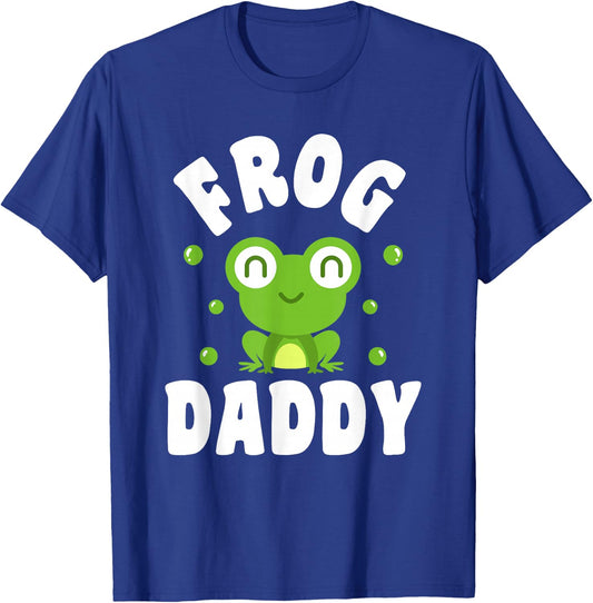 Cute Frog Daddy Cartoon Design T-Shirt - T-Shirt | Royal