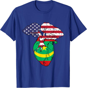 Mauritania Flag Mauritanian Mauritania Pride Heart T-Shirt - T-Shirt | Royal