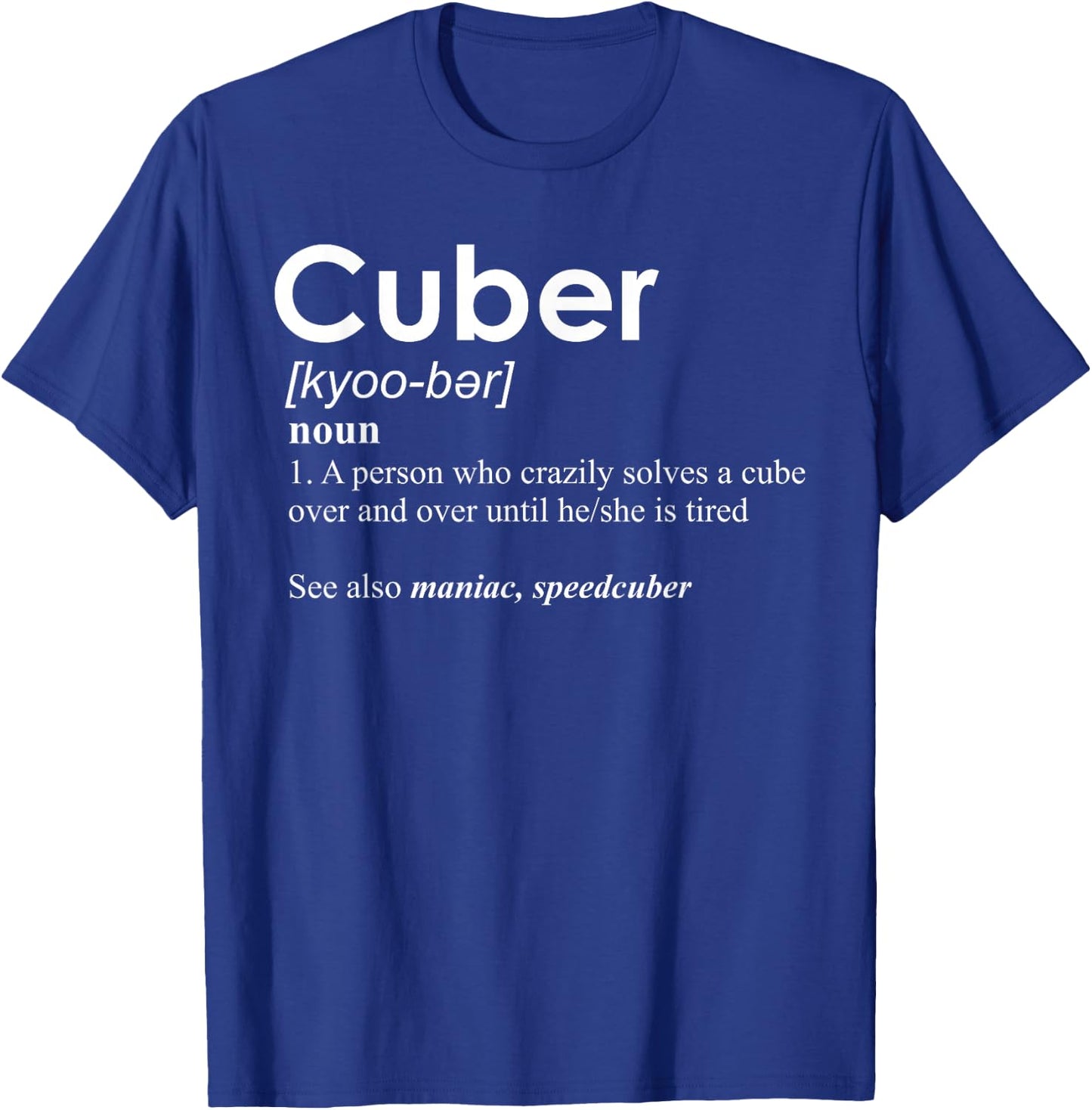 Competitive Puzzle Cuber Definition Speed Cubing Vintage T-Shirt - T-Shirt | Royal
