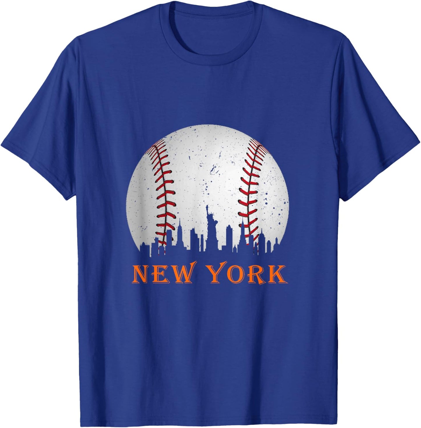 New York NY Skyline Baseball Vintage Met At Gameday T-Shirt - T-Shirt | Royal