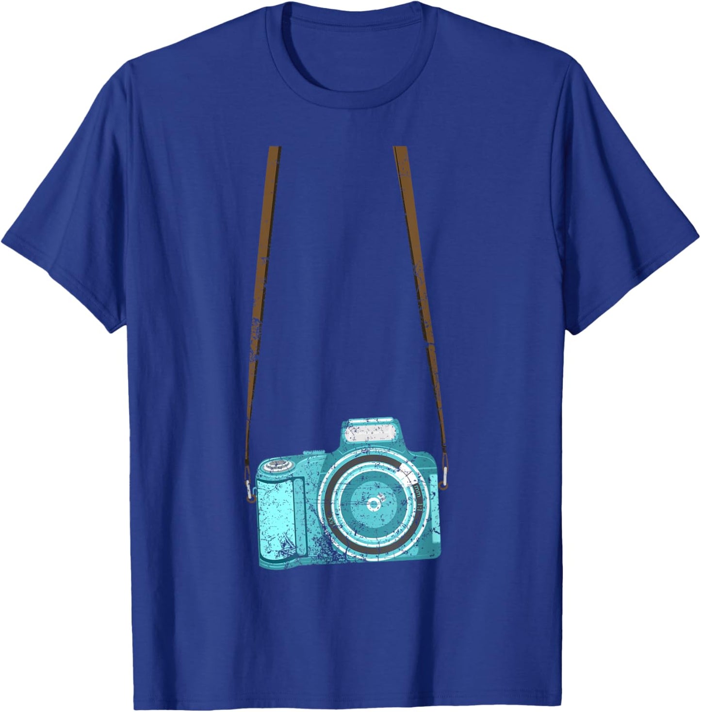 Funny Tourist Camera Gift Men Women Cool Photography Costume T-Shirt - T-Shirt | Royal