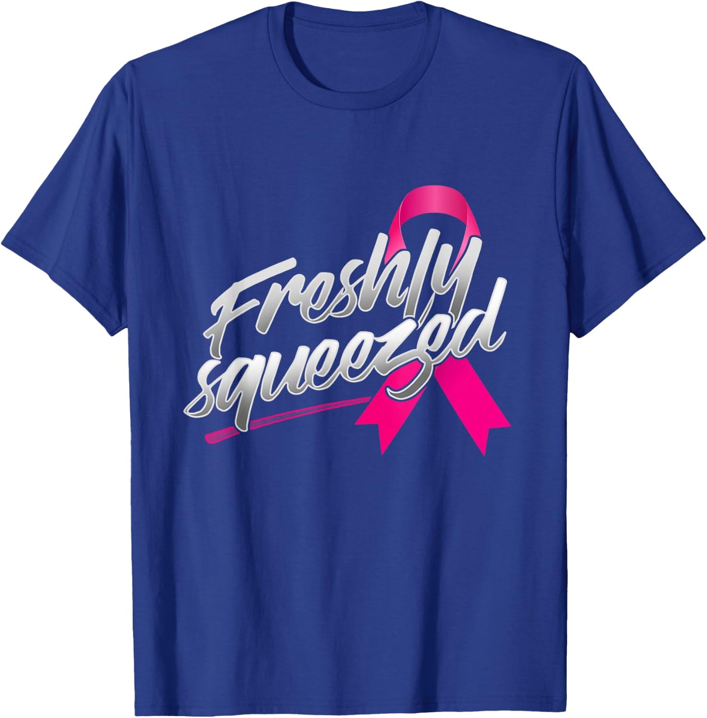 Breast Cancer Awareness Funny Gift Mammogram Pink Ribbon T-Shirt - T-Shirt | Royal