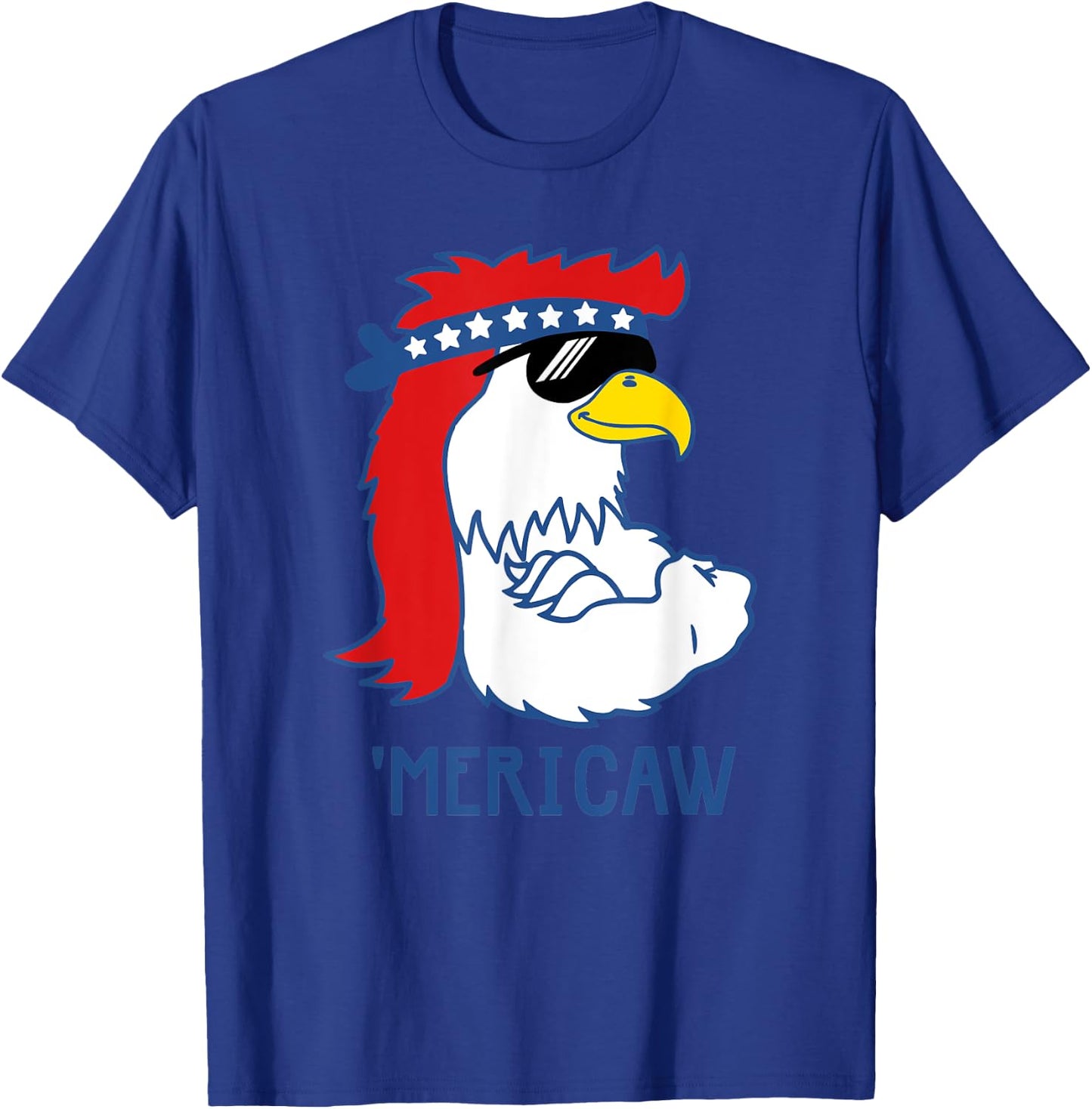 Trendy 'Mericaw Cool Muscle Eagle T-Shirt - T-Shirt | Royal