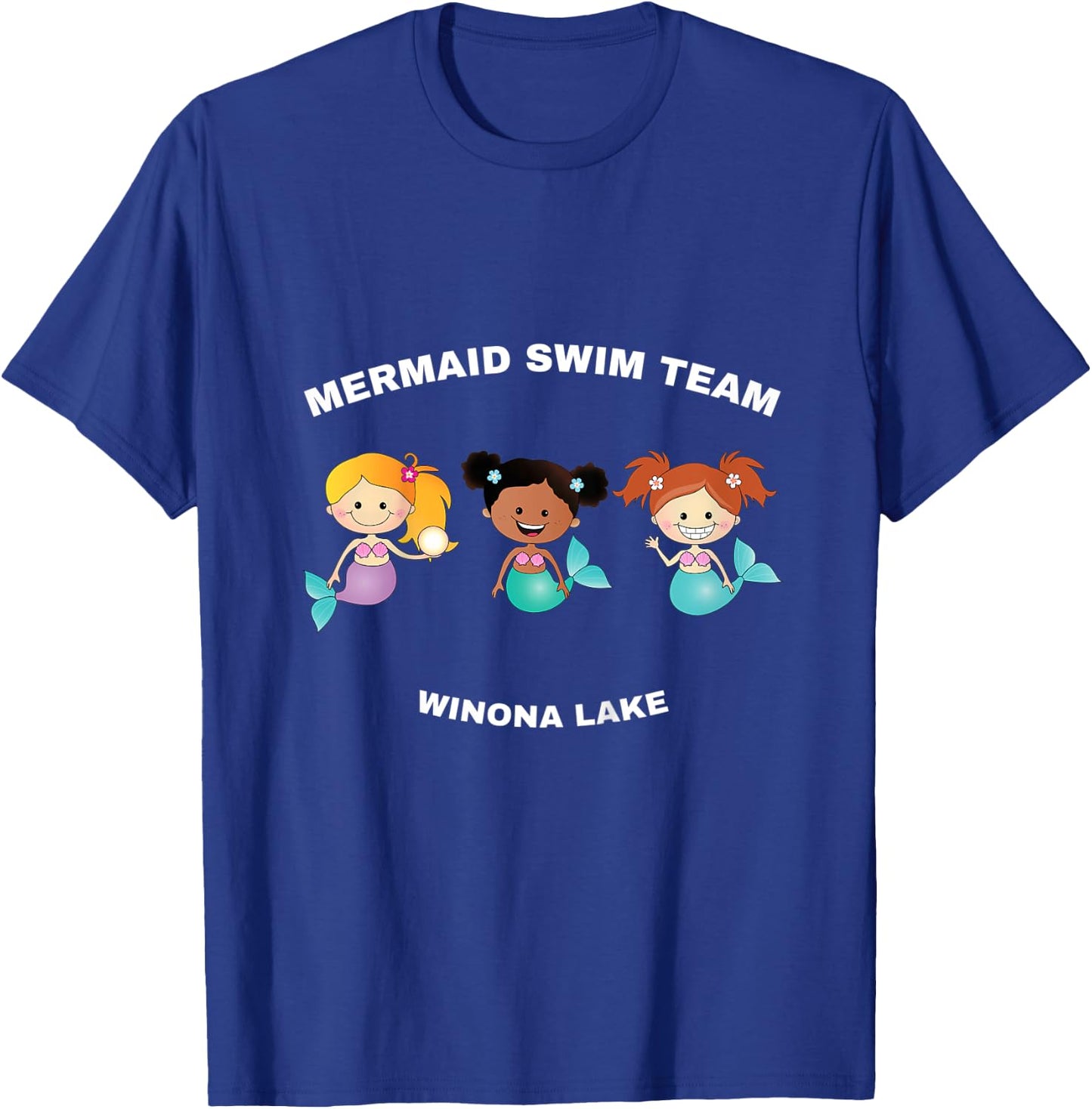 Kids Winona Lake, Indiana - Mermaid Swim Team Cute T-Shirt - T-Shirt | Royal