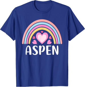 Aspen Colorado and Girls Cute Rainbow Aspen T-Shirt - T-Shirt | Royal