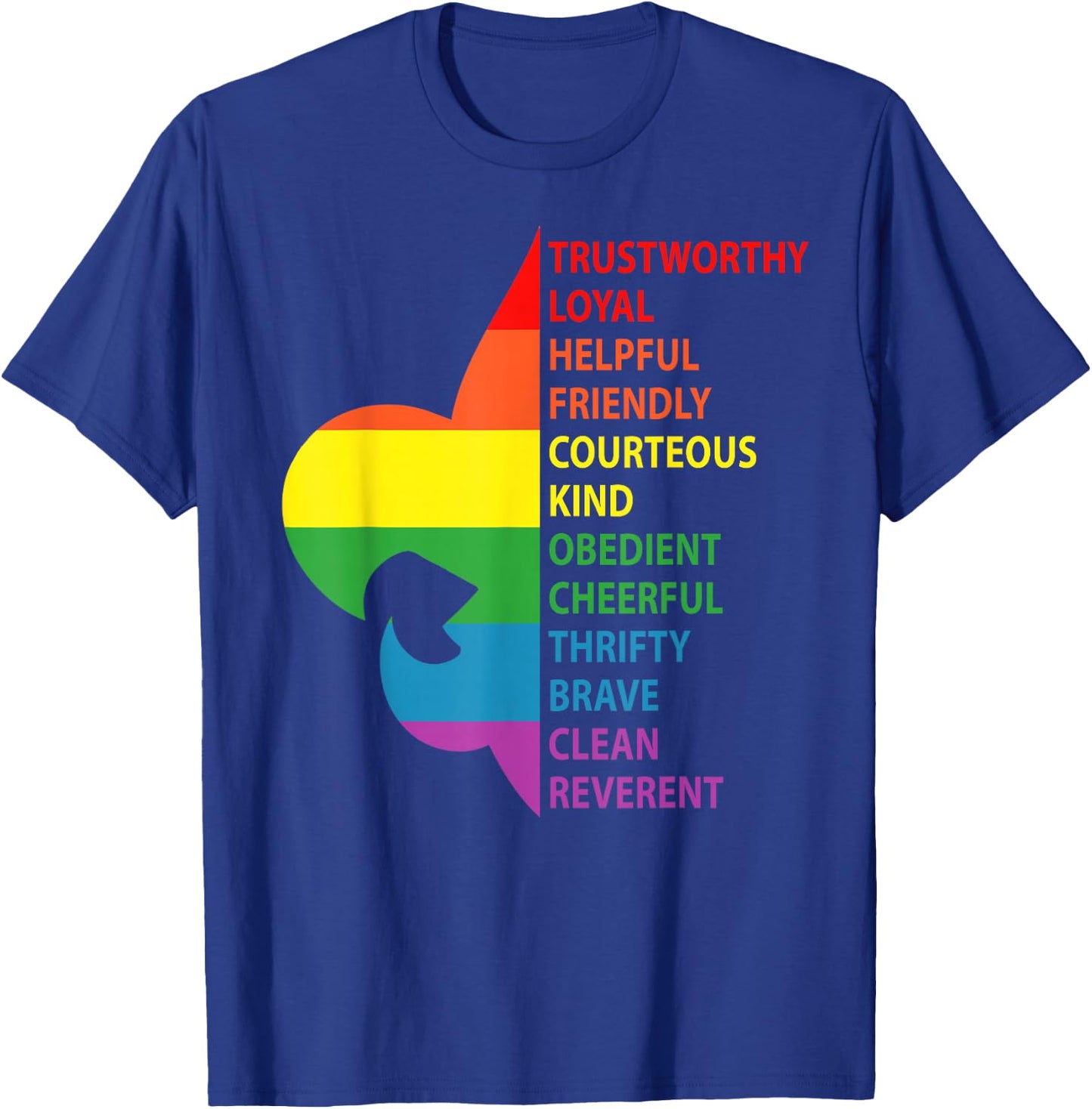 Cute Rainbow Style Scouting Law T-Shirt - T-Shirt | Royal
