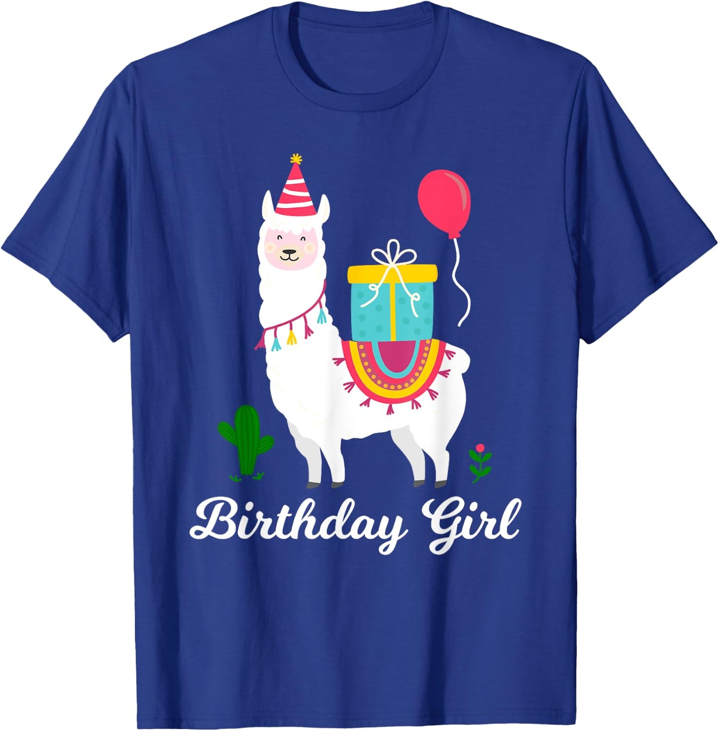 Cool Cute Alpaca Llama Cactus Girls Birthday Party Animal T-Shirt - T-Shirt | Royal