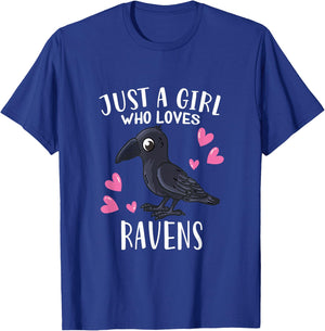 Raven Crow Lovers Just A Girl Who Loves Ravens T-Shirt - T-Shirt | Royal