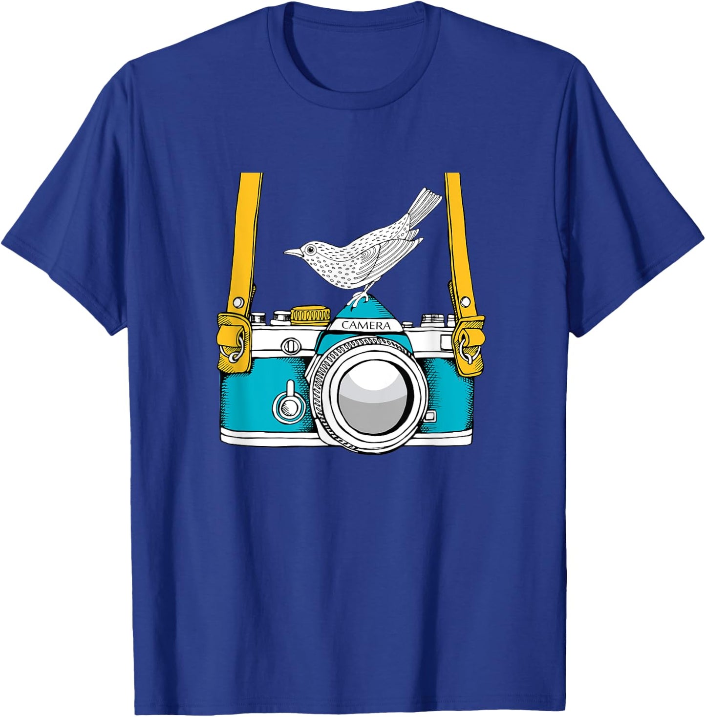 Bird on a Vintage Camera a Bird Photographer T-Shirt - T-Shirt | Royal