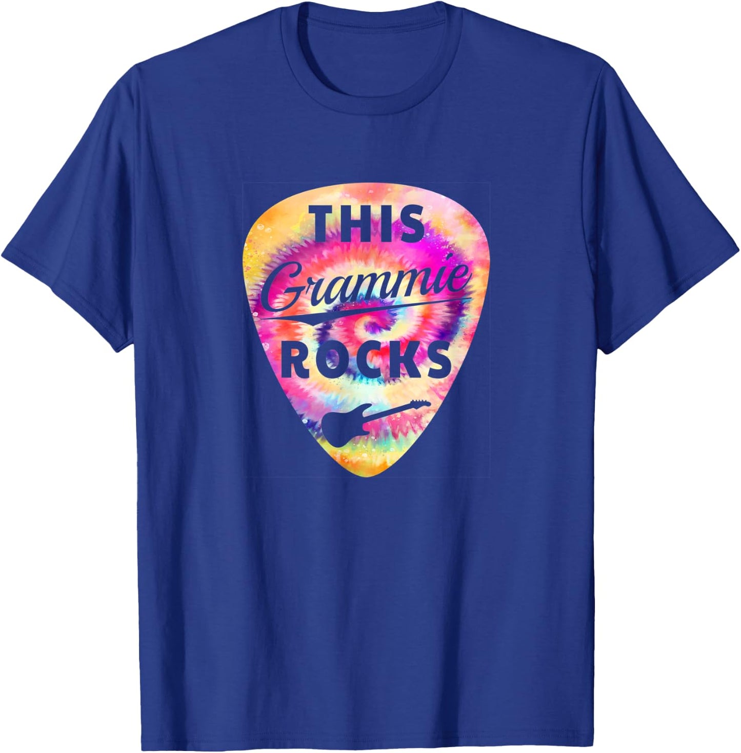 Personalized This Grammie Rocks - Fun Tie Dye Guitar Pick T-Shirt - T-Shirt | Royal