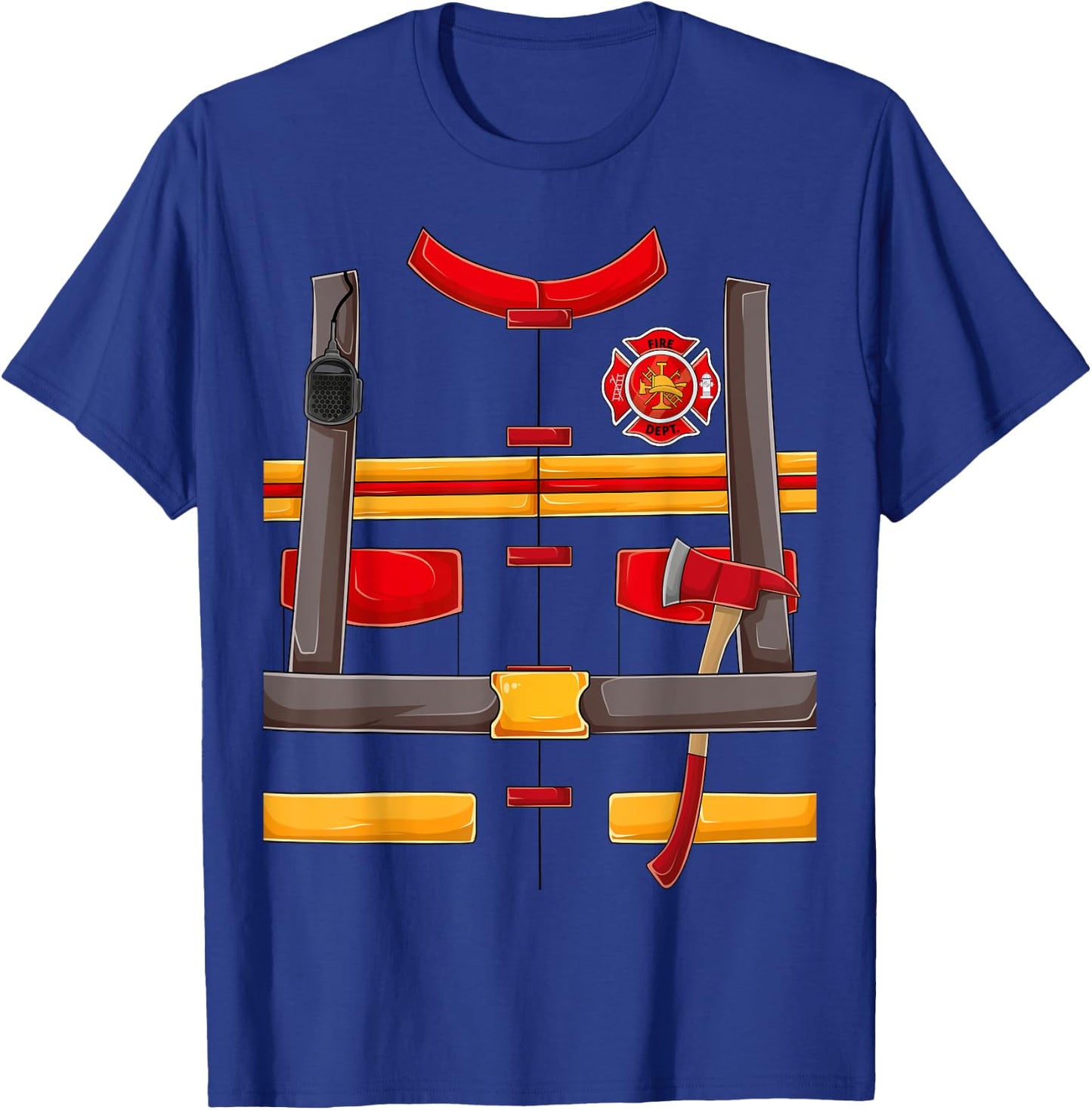Firefighter Fireman Halloween Costume for Boys kids men DIY T-Shirt - T-Shirt | Royal