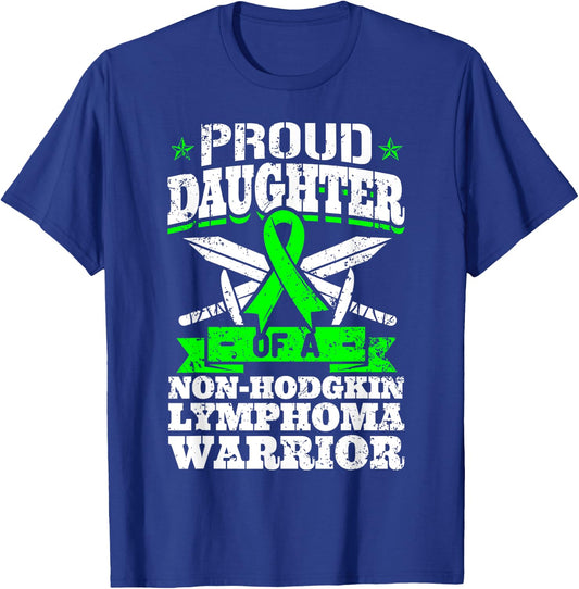 Non-Hodgkin Lymphoma Daughter Proud Daughter - Black, Women's, Small, Short Sleeve, Classic Fit, , Modern, Graphic Design (Awareness Ribbon), Non-Hodgkin Lymphoma Awareness T-Shirt - T-Shirt | Royal