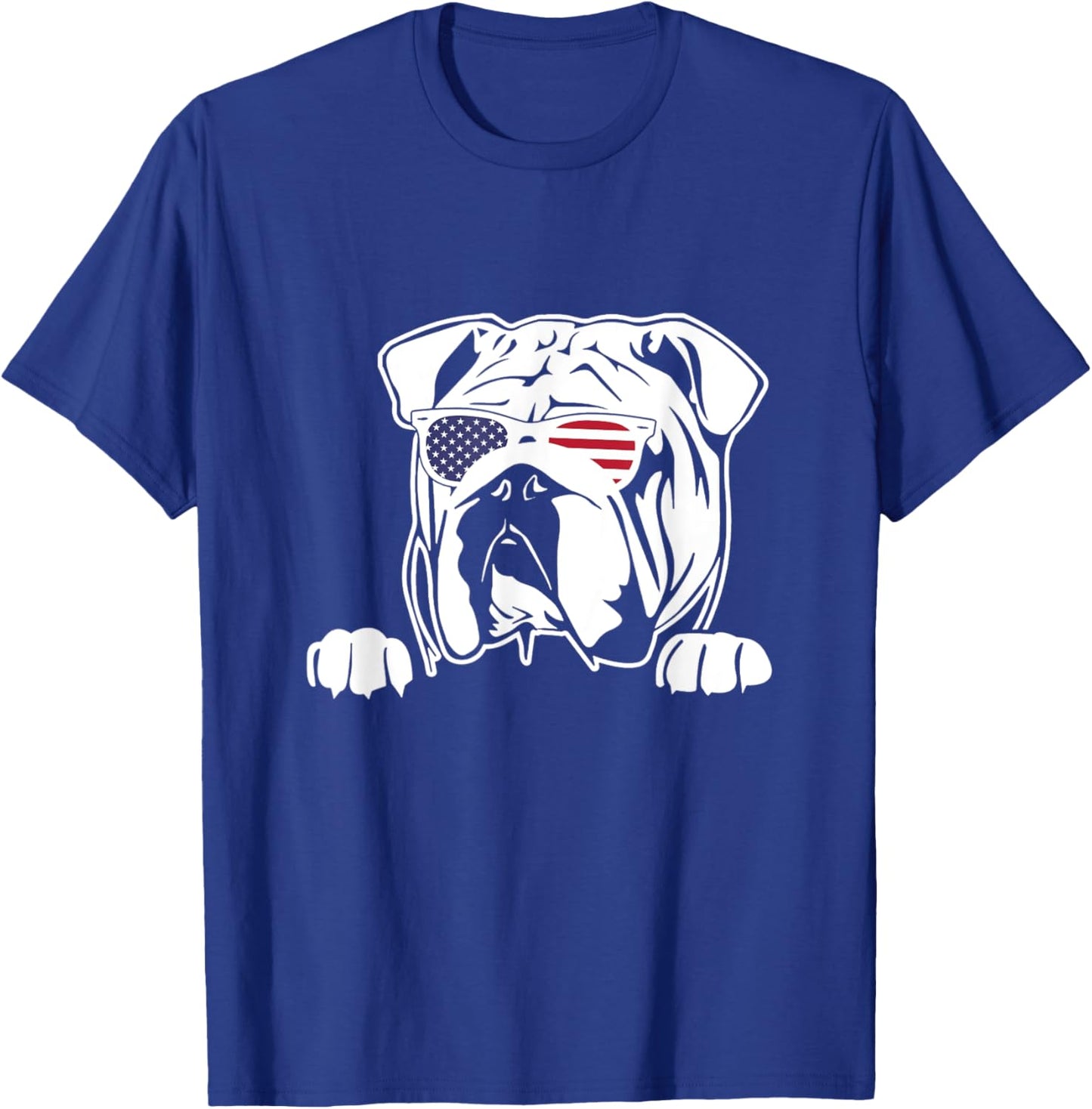 Olde English Bulldogge American Flag T-Shirt - T-Shirt | Royal