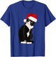Tuxedo Cat Meow Christmas Cat Catmas Cute Tuxie Lover Women Kids T-Shirt - T-Shirt | Royal