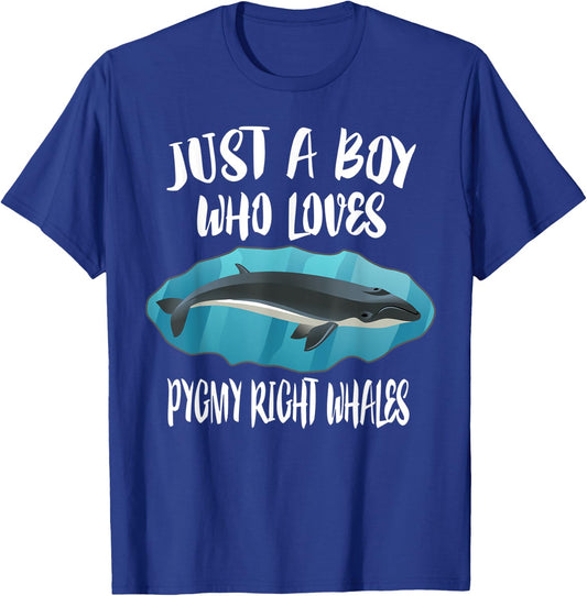 Just A Boy Who Loves Pygmy Right Whales T-Shirt - T-Shirt | Royal