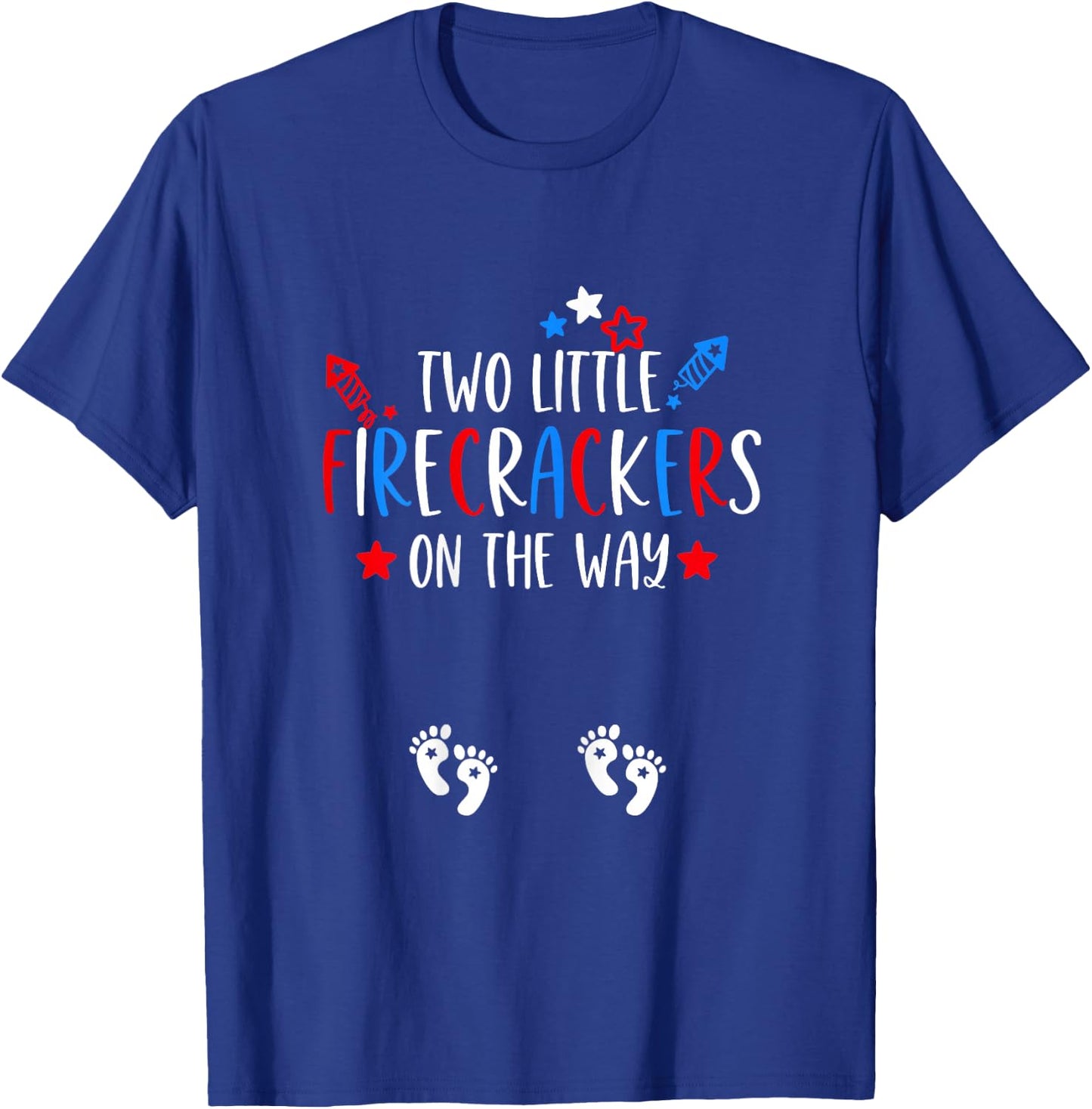 Twins Pregnancy 4th of July Baby Announcement Pregnant Mom T-Shirt - T-Shirt | Royal