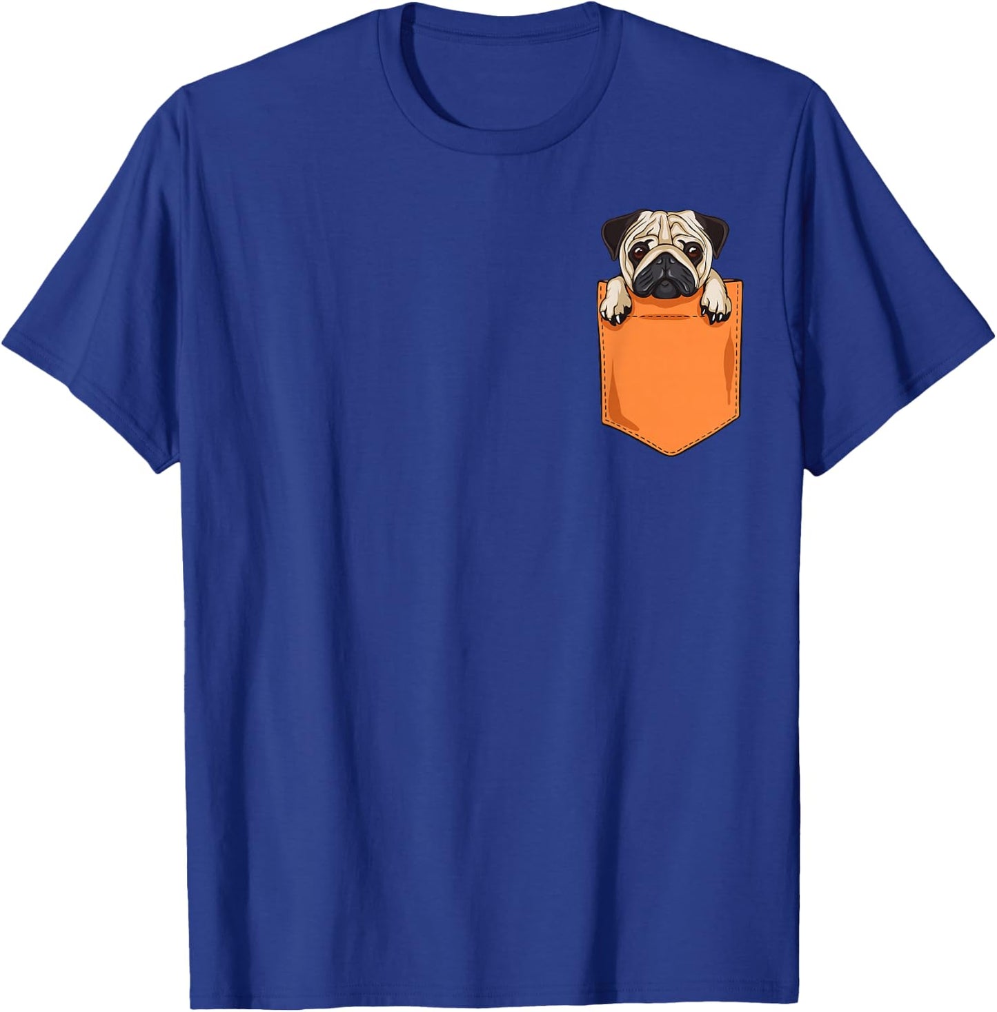 Cute Pug in Pocket Kawaii Gift Kids, Youth Graphic T-Shirt - T-Shirt | Royal
