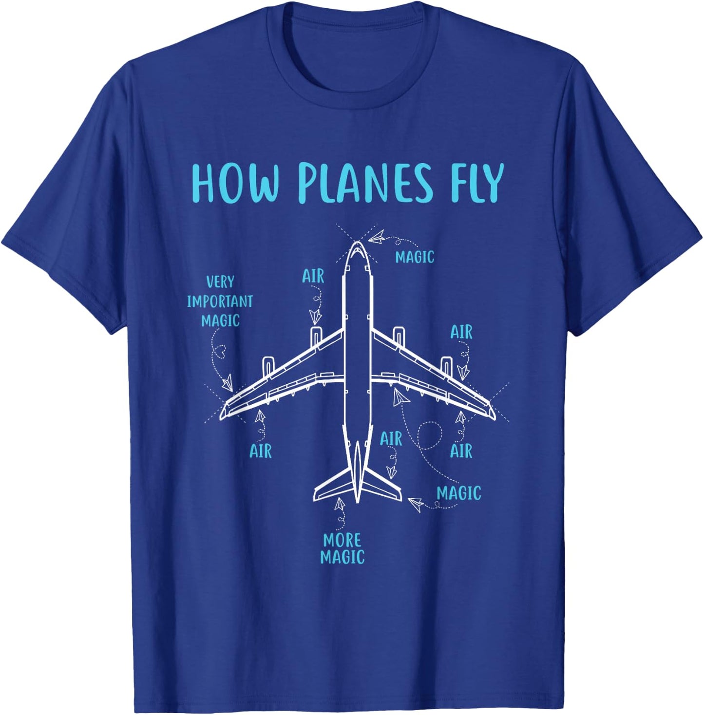 How Planes Fly Funny Aviation Engineer Pilot Airplane T-Shirt - T-Shirt | Royal