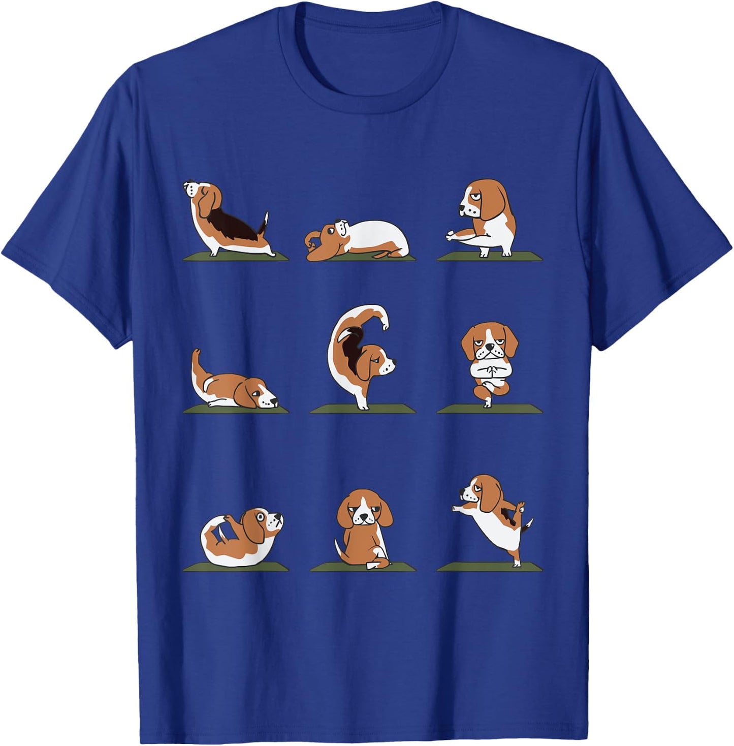 Beagle Yoga Asana Pose and Meditation by Huebucket T-Shirt - T-Shirt | Royal