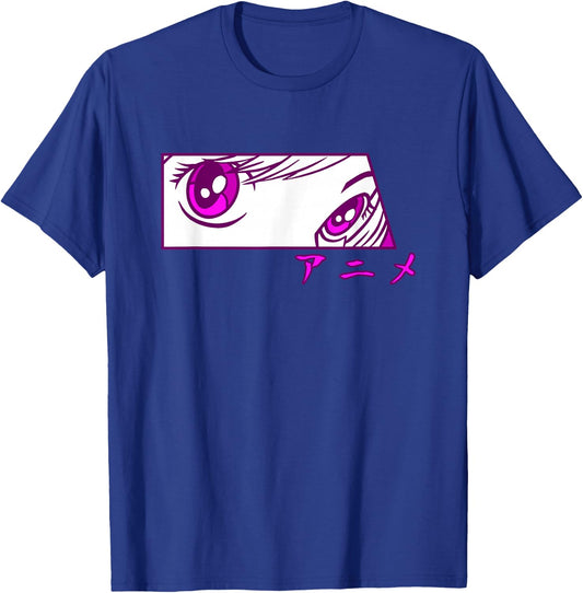Anime Eyes Anime in Japanese Characters for Girls Teens T-Shirt - T-Shirt | Royal