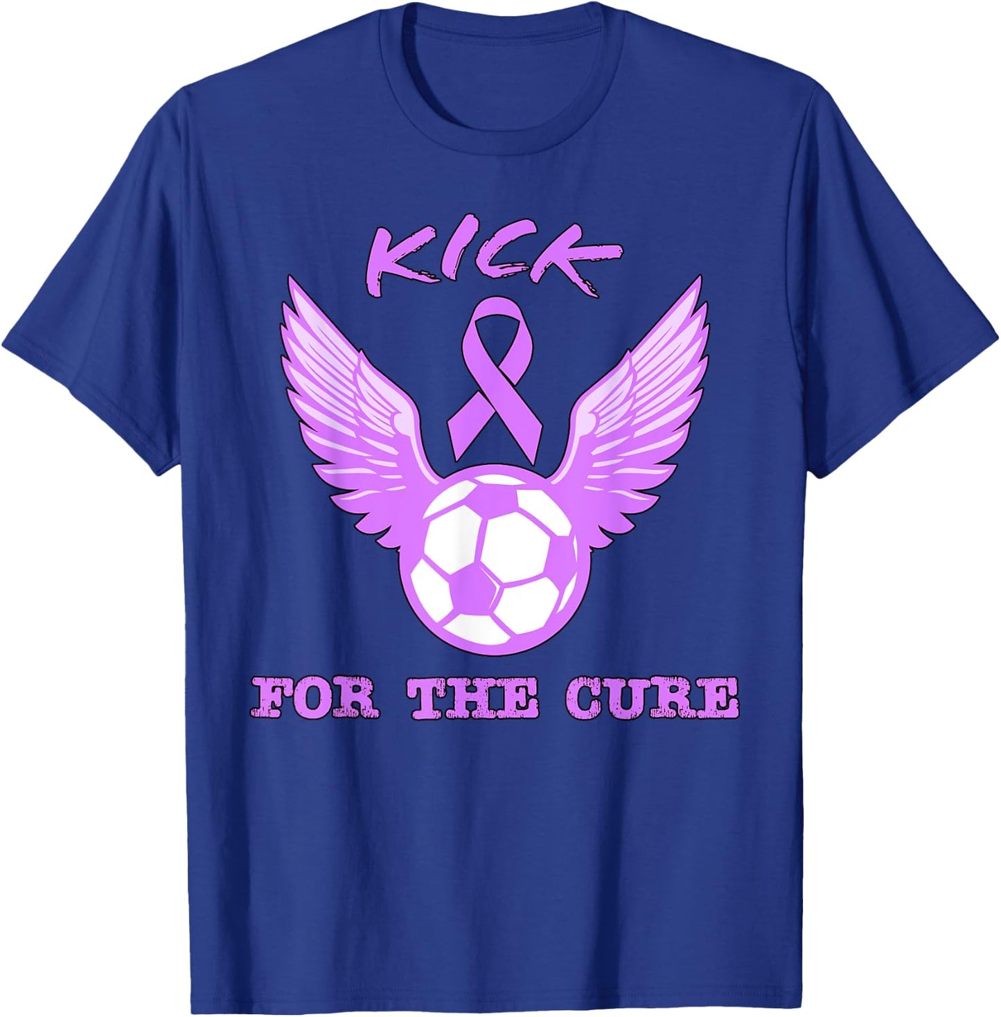 Kick For The Cure Pancreatic Cancer Awareness Month Soccer T-Shirt - T-Shirt | Royal