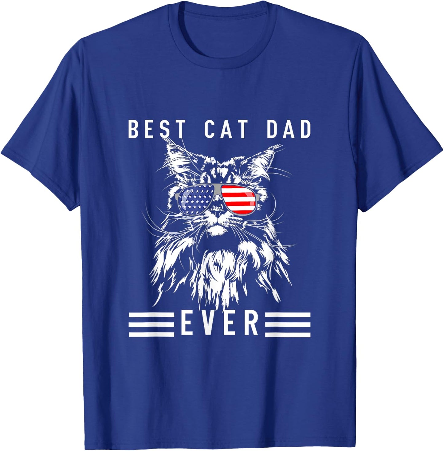 Funny Maine Coon Cat Best Cat Dad Ever Funny Cat Maine Coon T-Shirt - T-Shirt | Royal