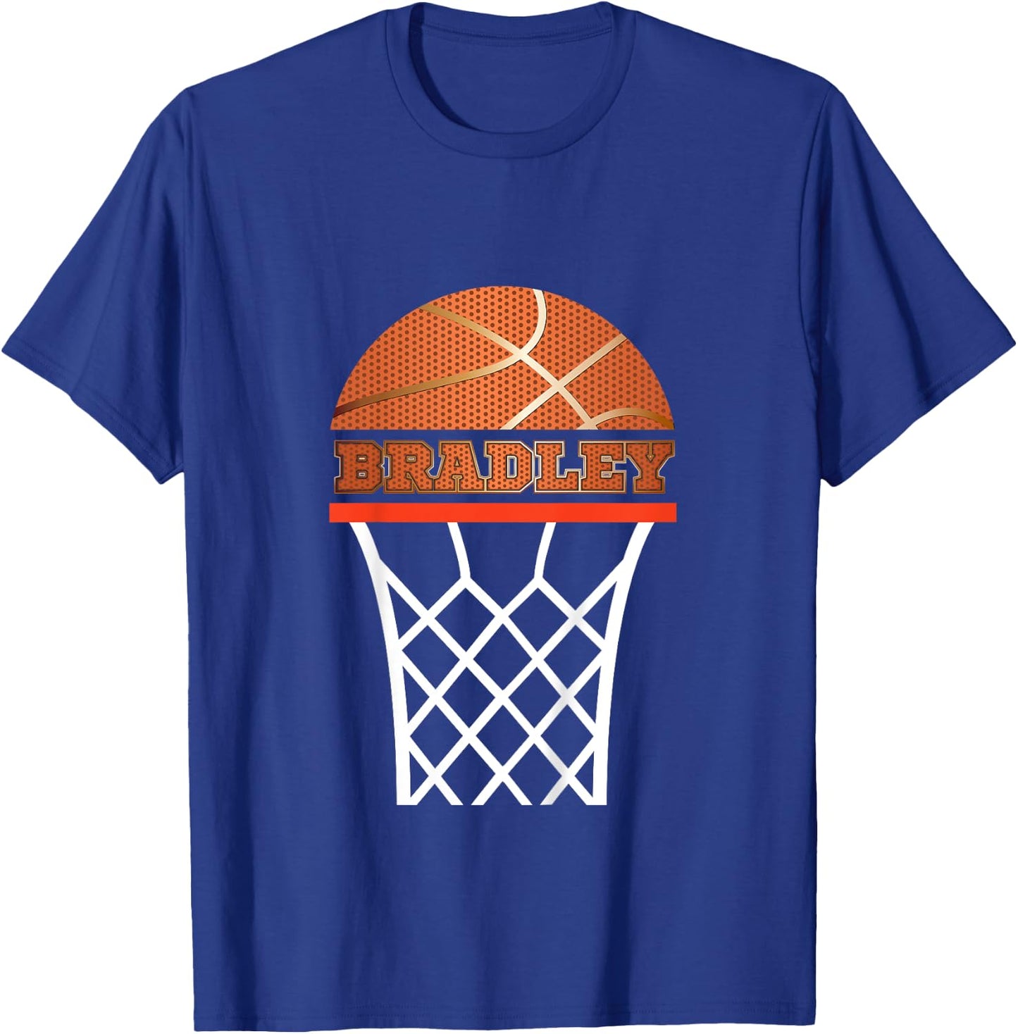 Kids Basketball Apparels Boy Custom Name Bradley Youth Shirt Gift T-Shirt - T-Shirt | Royal