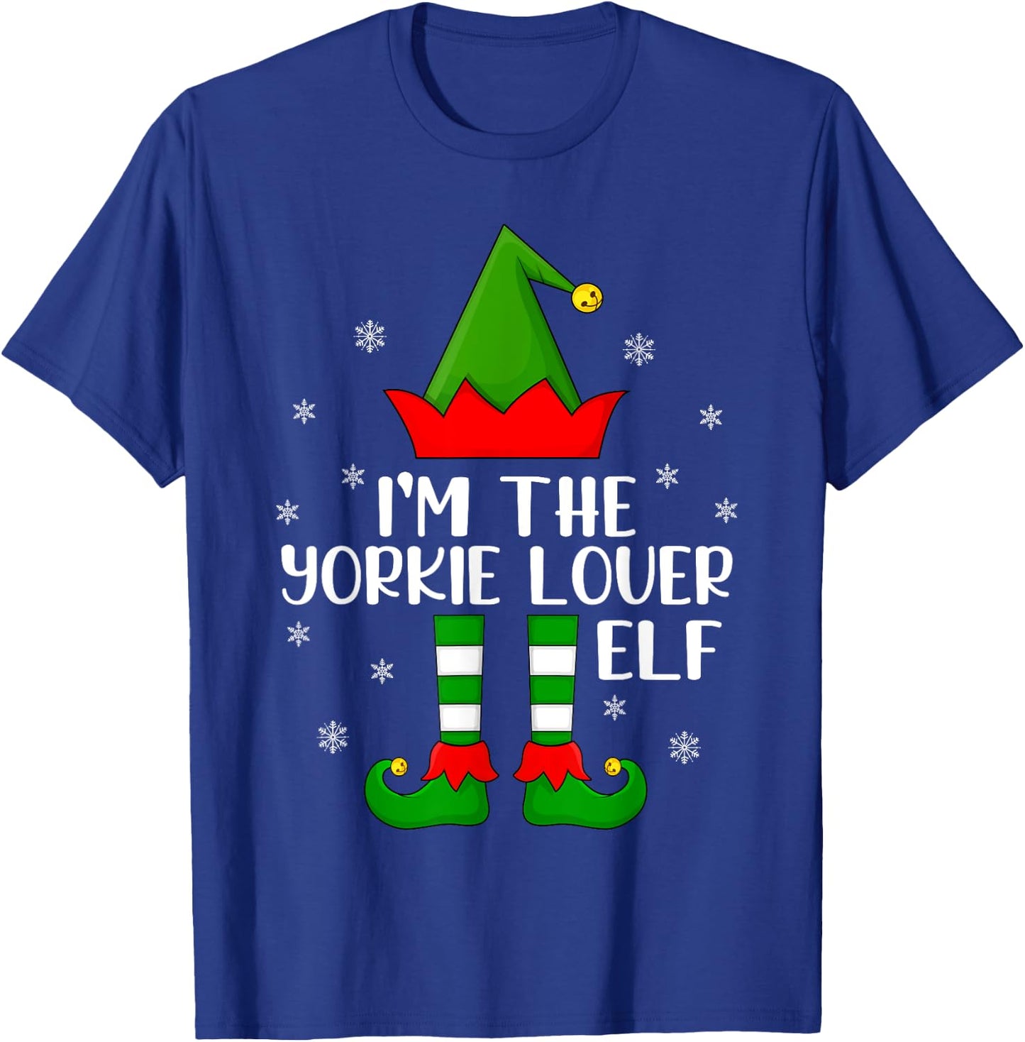 Matching Family Funny I'm The Yorkie Lover Elf Christmas T-Shirt - T-Shirt | Royal