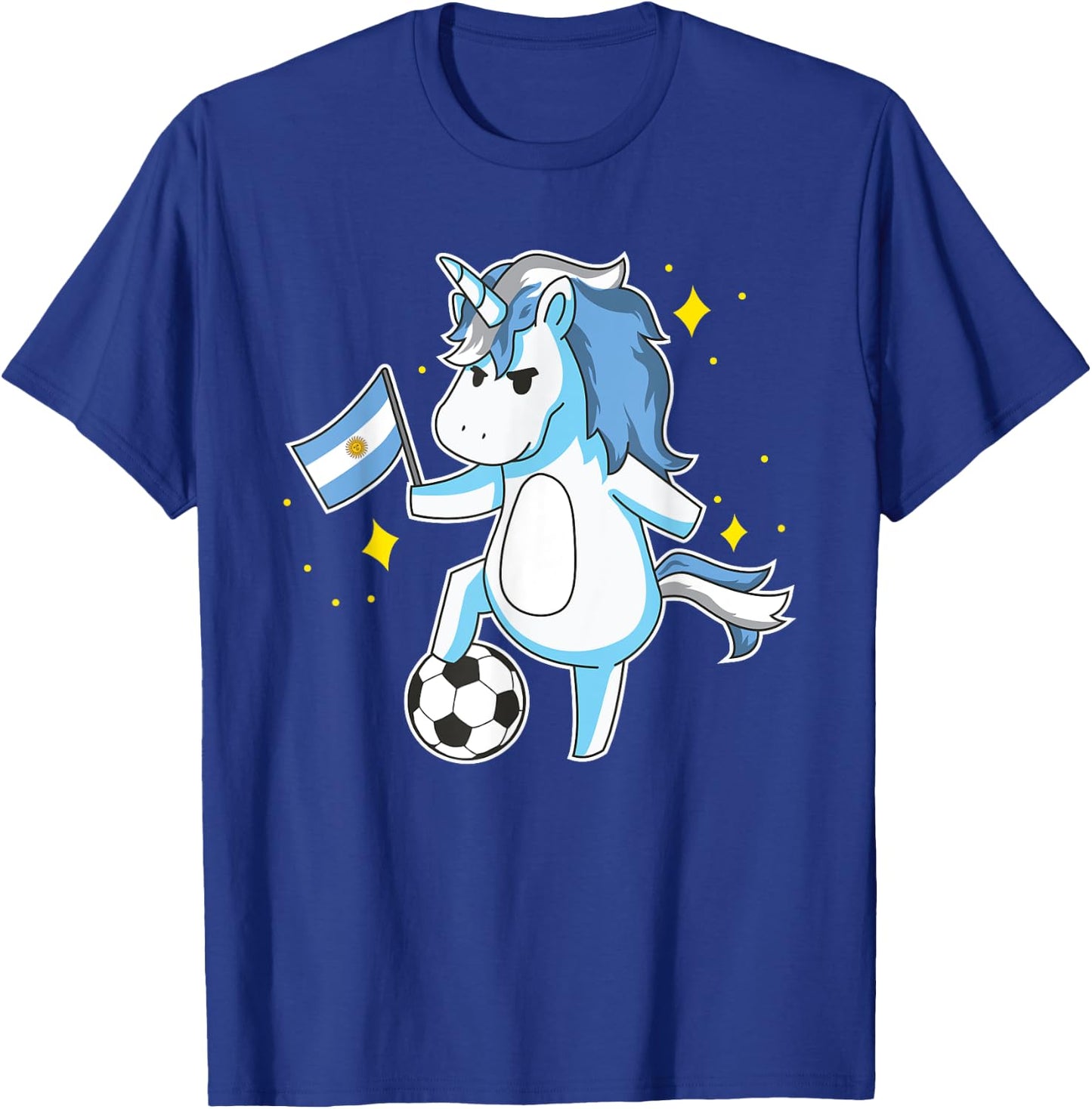 Soccer Unicorn Argentina Jersey Design Argentinian Football T-Shirt - T-Shirt | Royal
