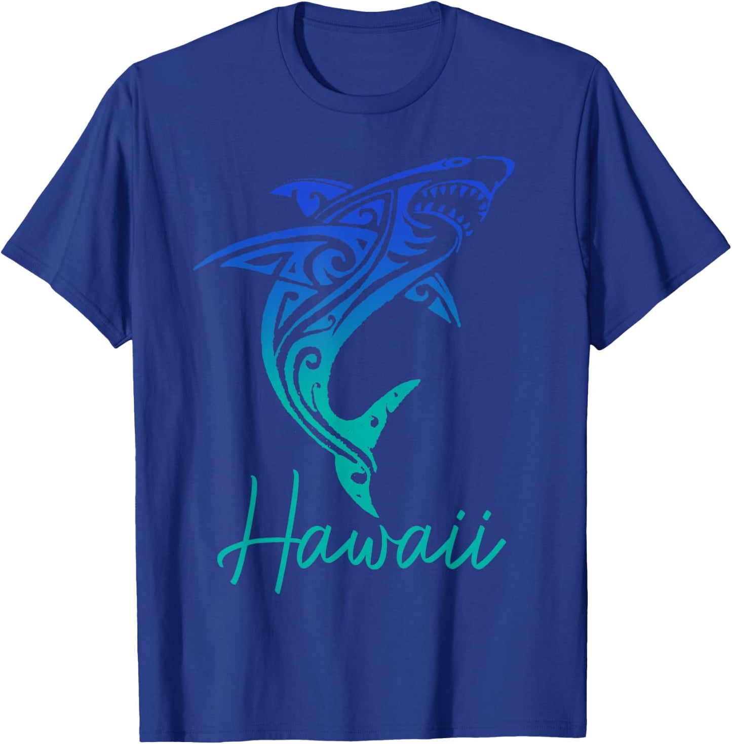 Hawaii Shark Tribal Diving Fishing Surfer Hawaii T-Shirt - T-Shirt | Royal