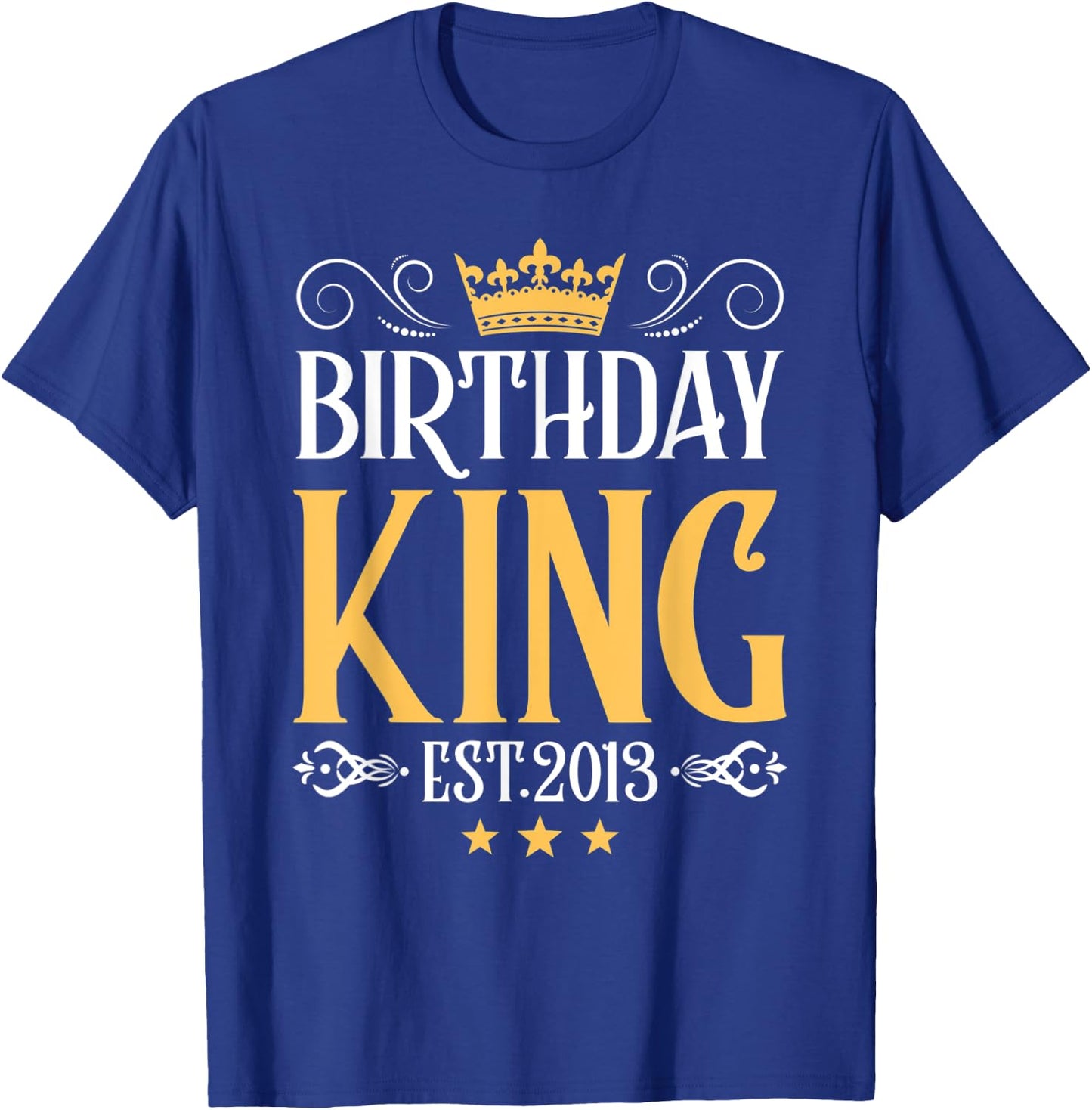 mb 9th Birthday King Est 2013 Golden Crown Boys Men T-Shirt - T-Shirt | Royal