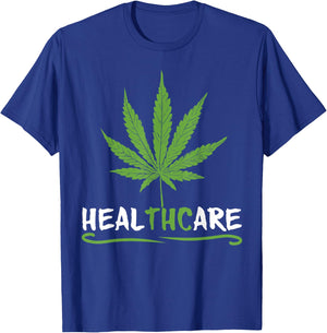 HEALTHCARE Funny THC Pot Leaf Support Medical Marijuana Weed T-Shirt - T-Shirt | Royal