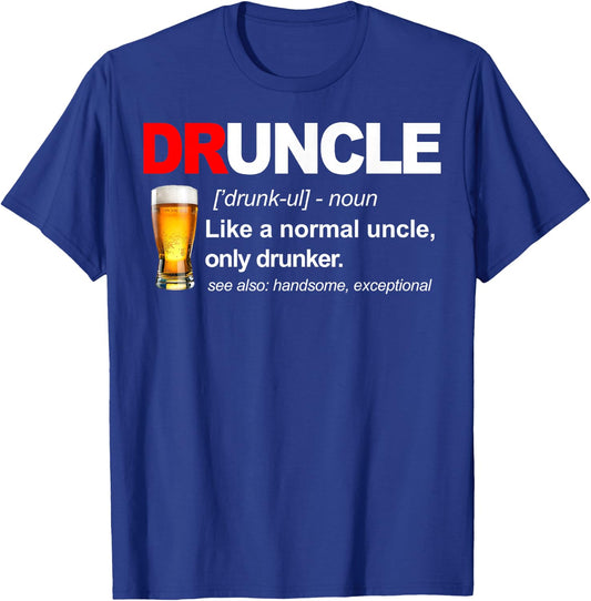 Vintage Druncle Funkle Beer Funny For Drunk Uncle T-Shirt - T-Shirt | Royal