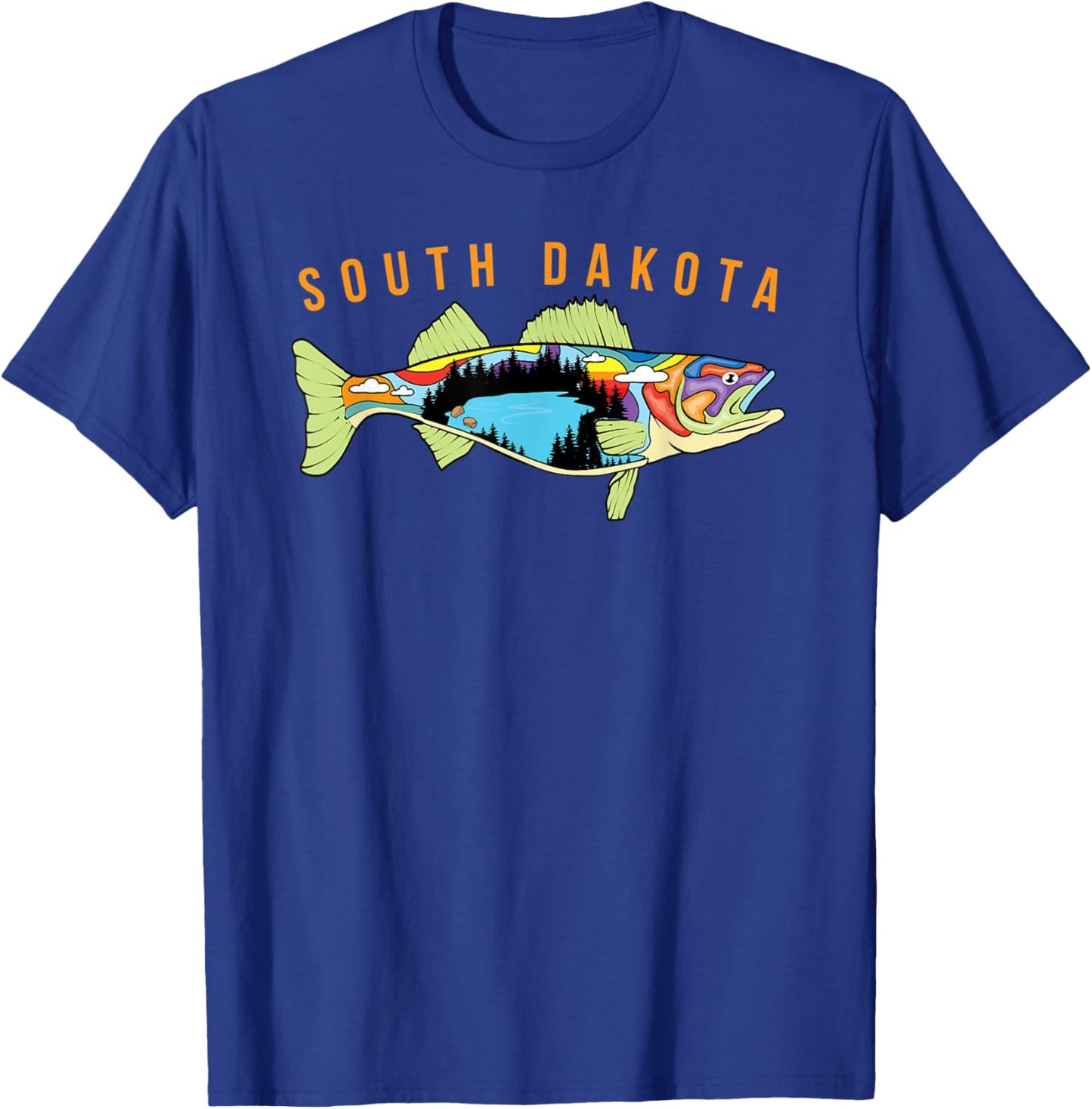 South Dakota Walleye Fishing Walleye Fish Fisherman Design T-Shirt - T-Shirt | Royal