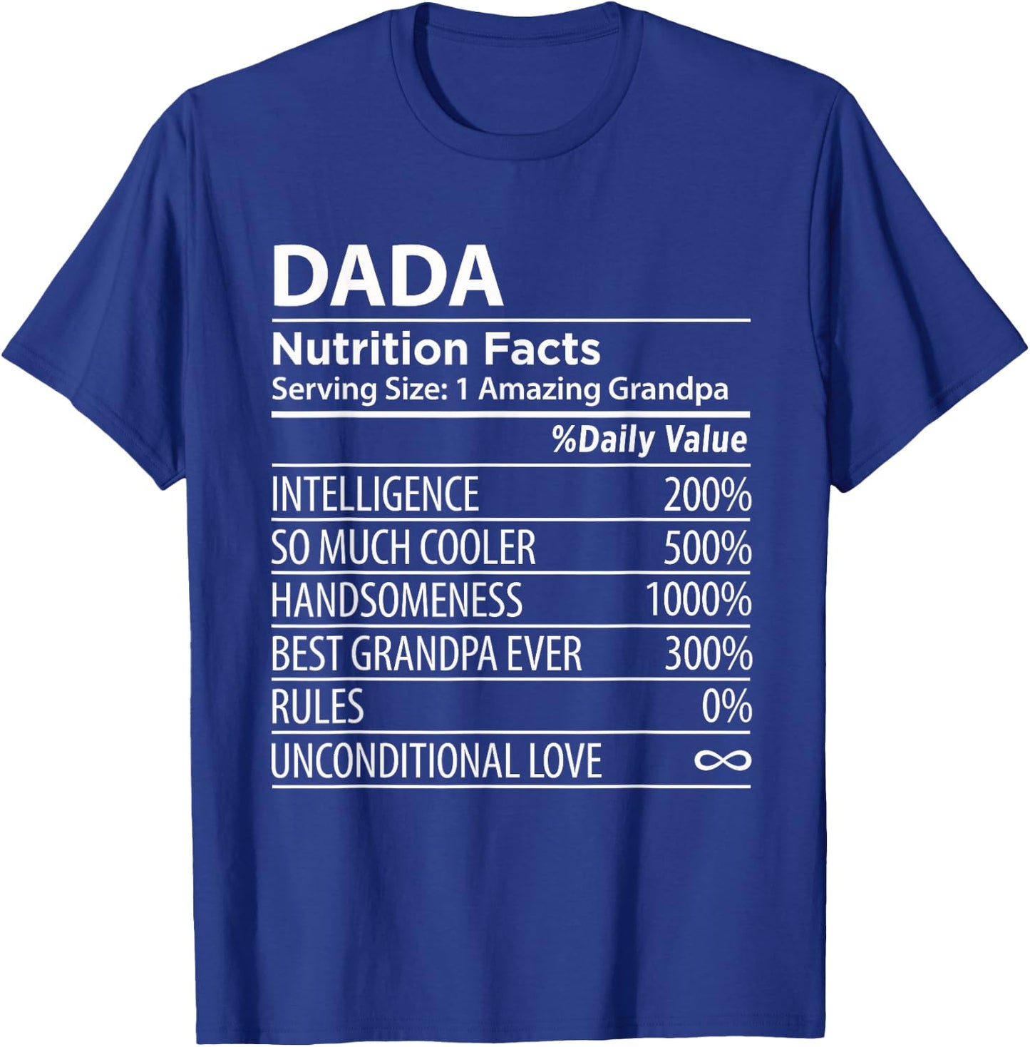 Dada Nutrition Facts | Funny Indian Grandpa T-Shirt - T-Shirt | Royal