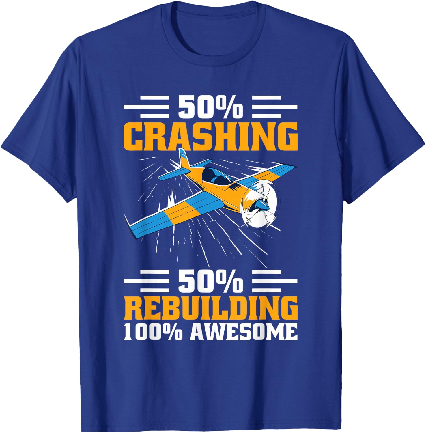 RC Aircraft Flyer Beginner RC Plane Model Test Pilot T-Shirt - T-Shirt | Royal