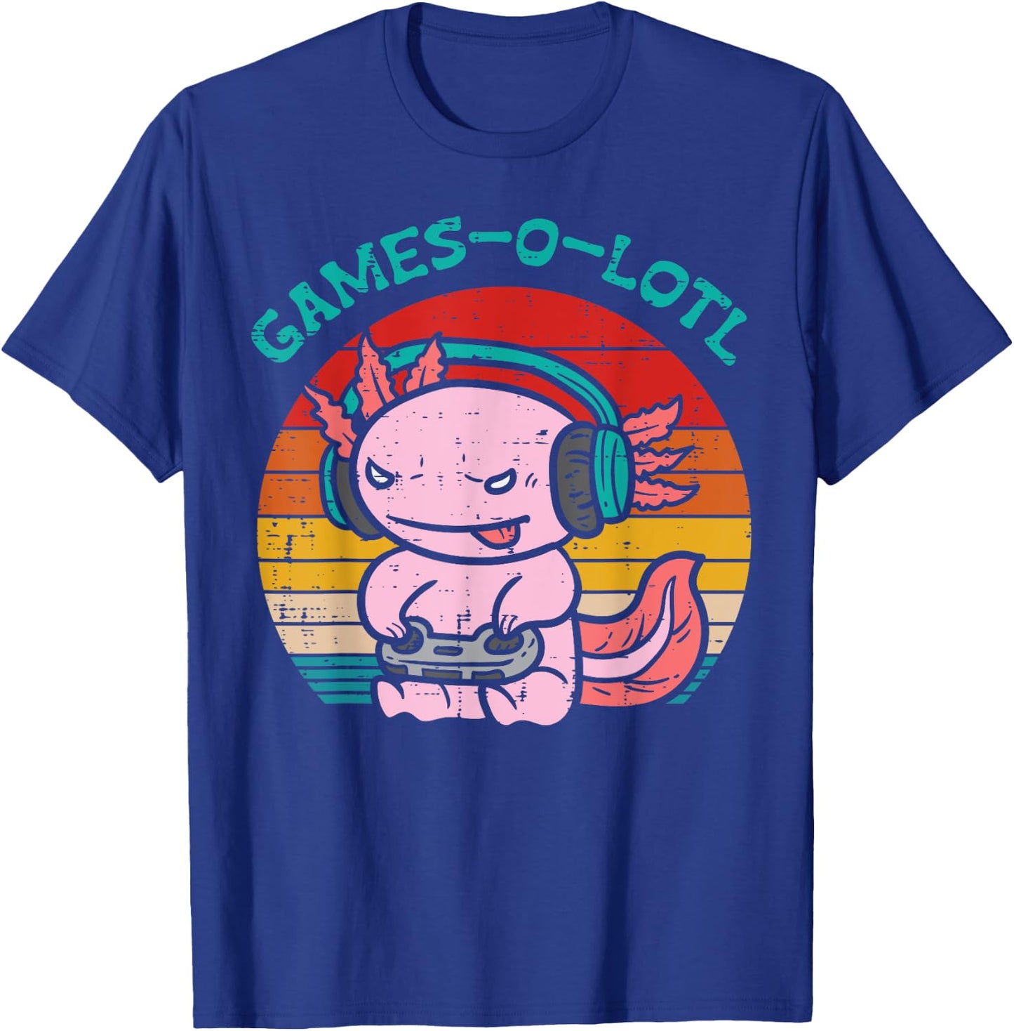 Games-O-Lotl Axalotl Gaming Funny Video Game Gamer Boys Kids T-Shirt - T-Shirt | Royal