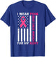 I Wear Pink For My Aunt Pink Ribbon Breast Cancer Us Flag T-Shirt - T-Shirt | Royal