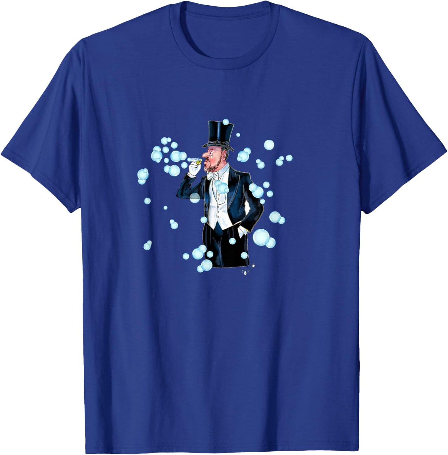 Fun Mr Bubbles, Man Blowing soap Bubbles T-Shirt - T-Shirt | Royal