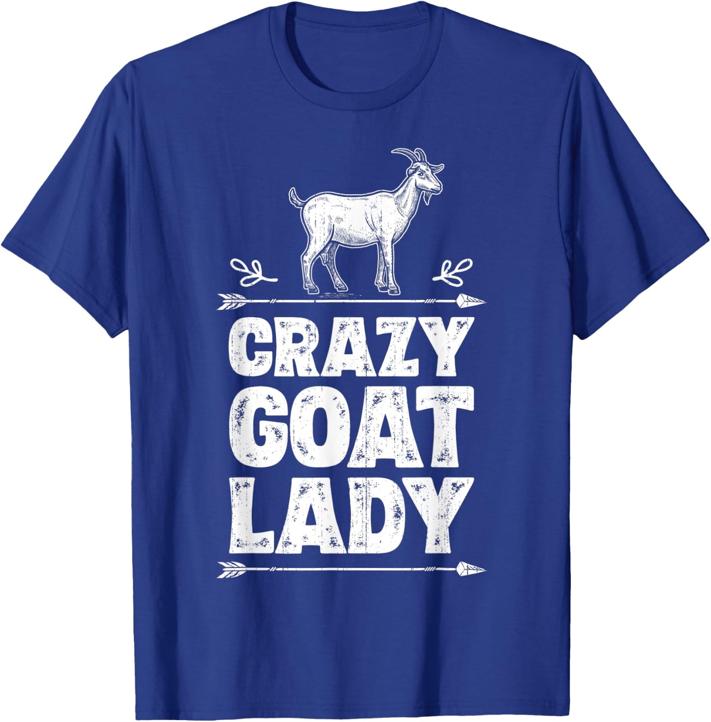 Crazy Goat Lady Girls Women Farmer Farm Animal Lover Vintage T-Shirt - T-Shirt | Royal