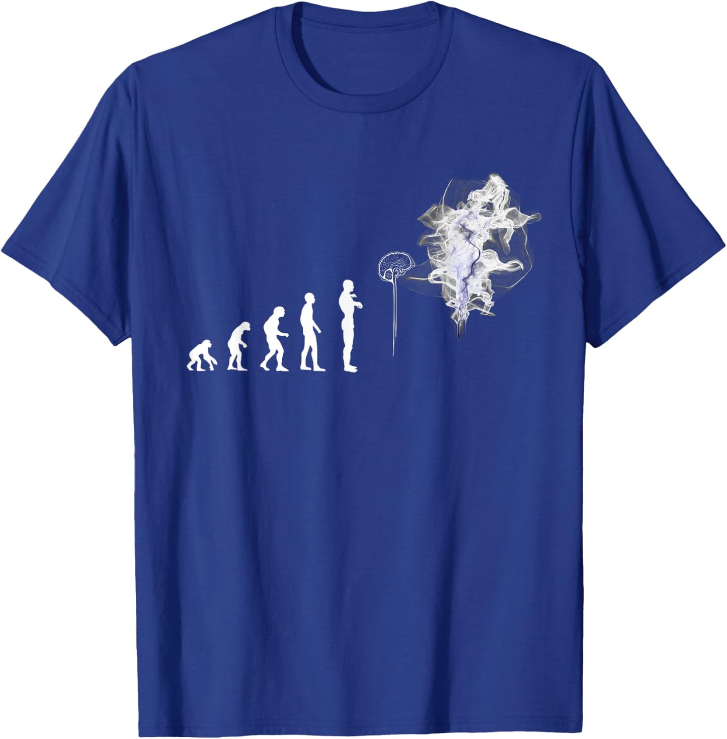 Human Evolution Chart AI Brain Artificial Intelligence T-Shirt - T-Shirt | Royal