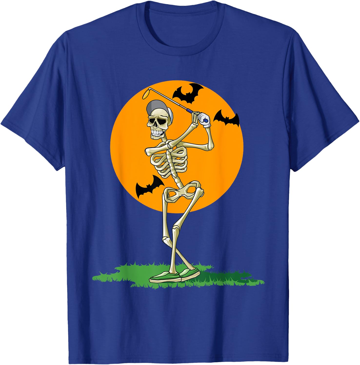 Golfing Skeleton Halloween Men Golf Halloween Golfer T-Shirt - T-Shirt | Royal