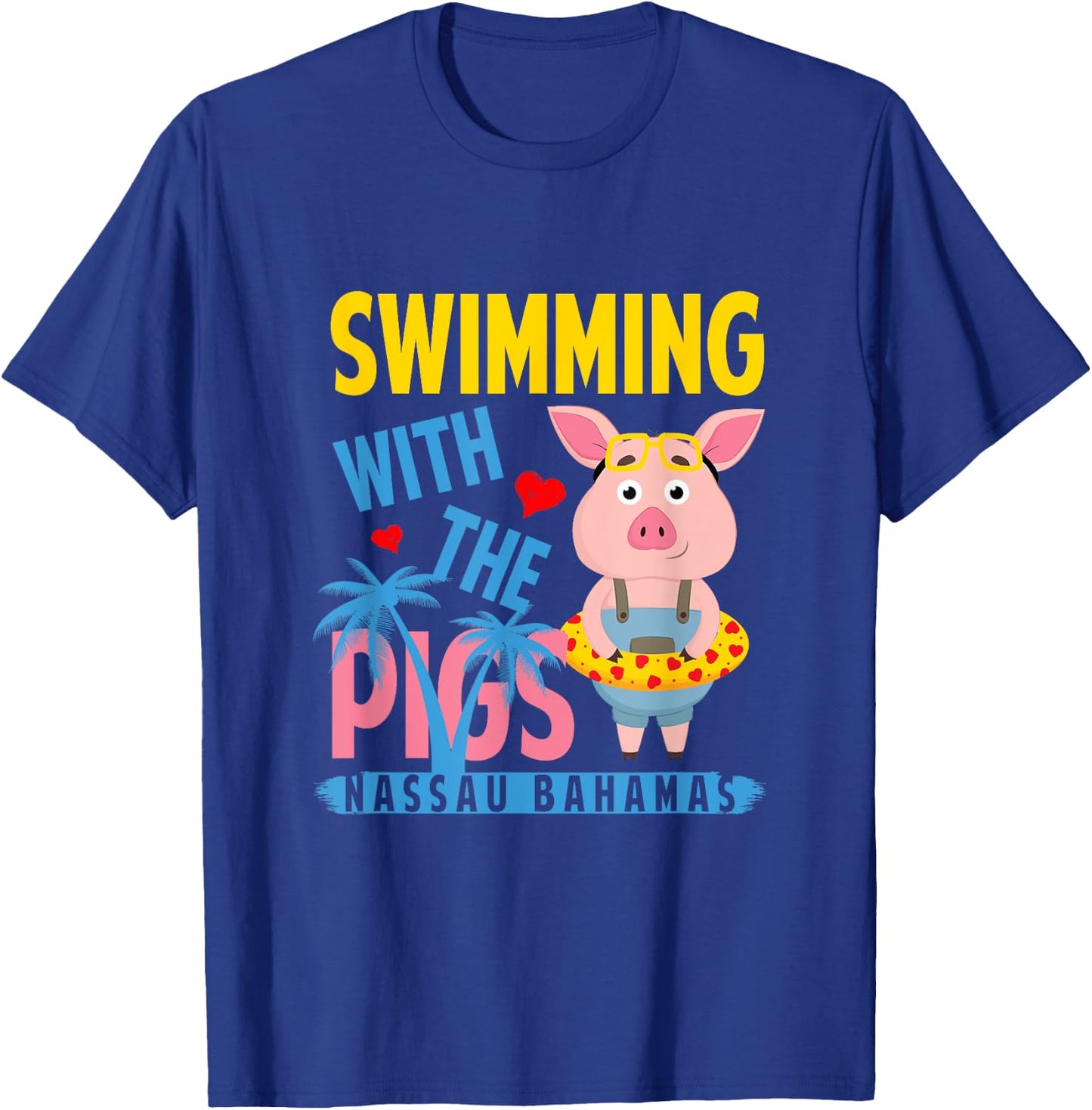 Swimming With The Pigs Nassau Bahamas Hello Summer Beach Women T-Shirt - T-Shirt | Royal