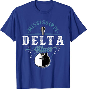 Blues Guitarist or Rock Music or Mississippi Delta Blues T-Shirt - T-Shirt | Royal