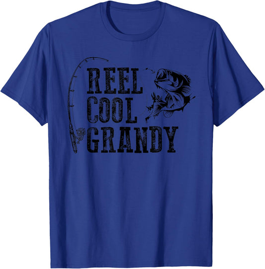 Grandy Fishing: Reel Cool Grandy Funny Gift T-Shirt - T-Shirt | Royal