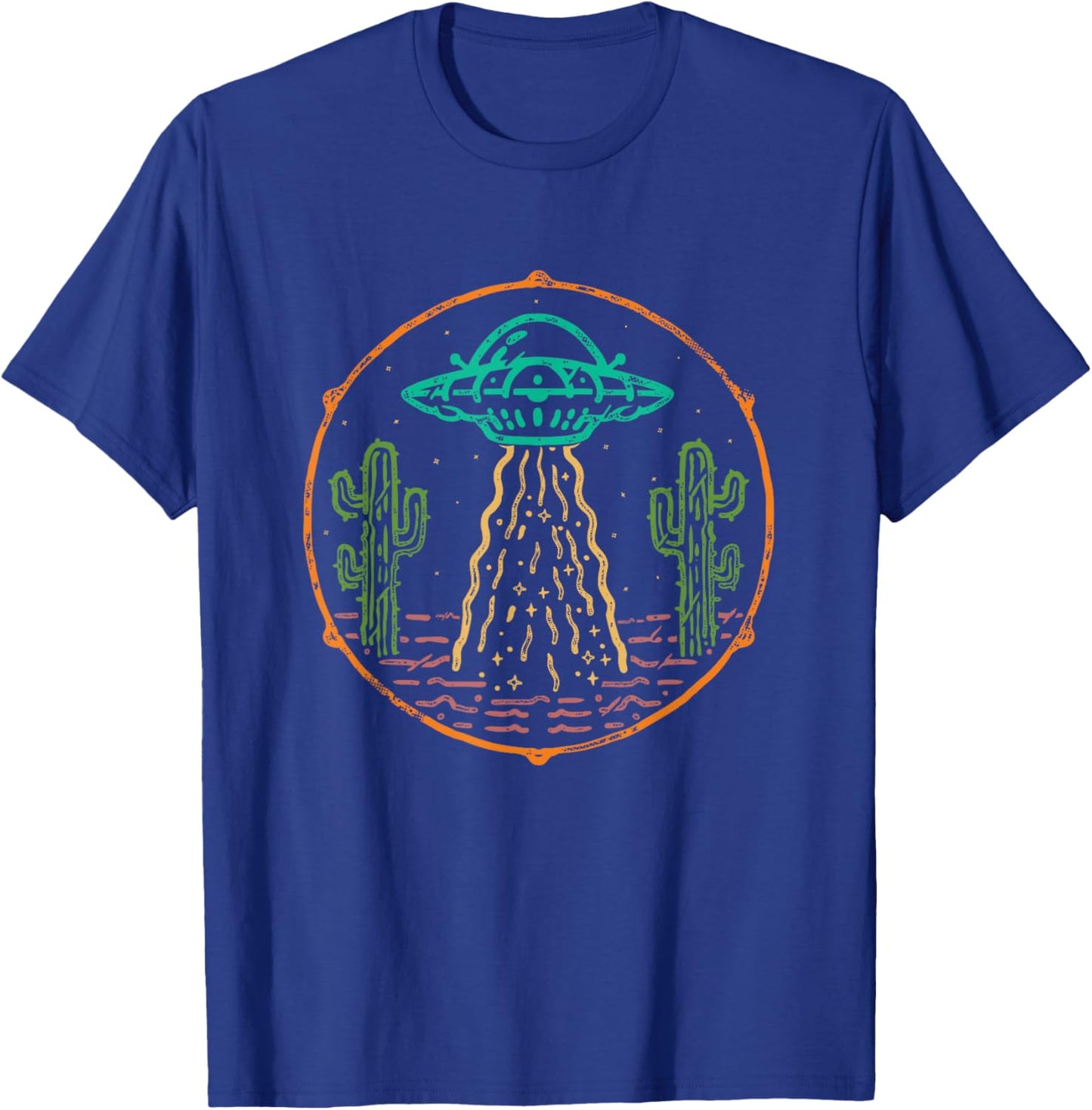 Retro UFO Aliens Extraterrestrial Outer Space Ship Galaxy T-Shirt - T-Shirt | Royal