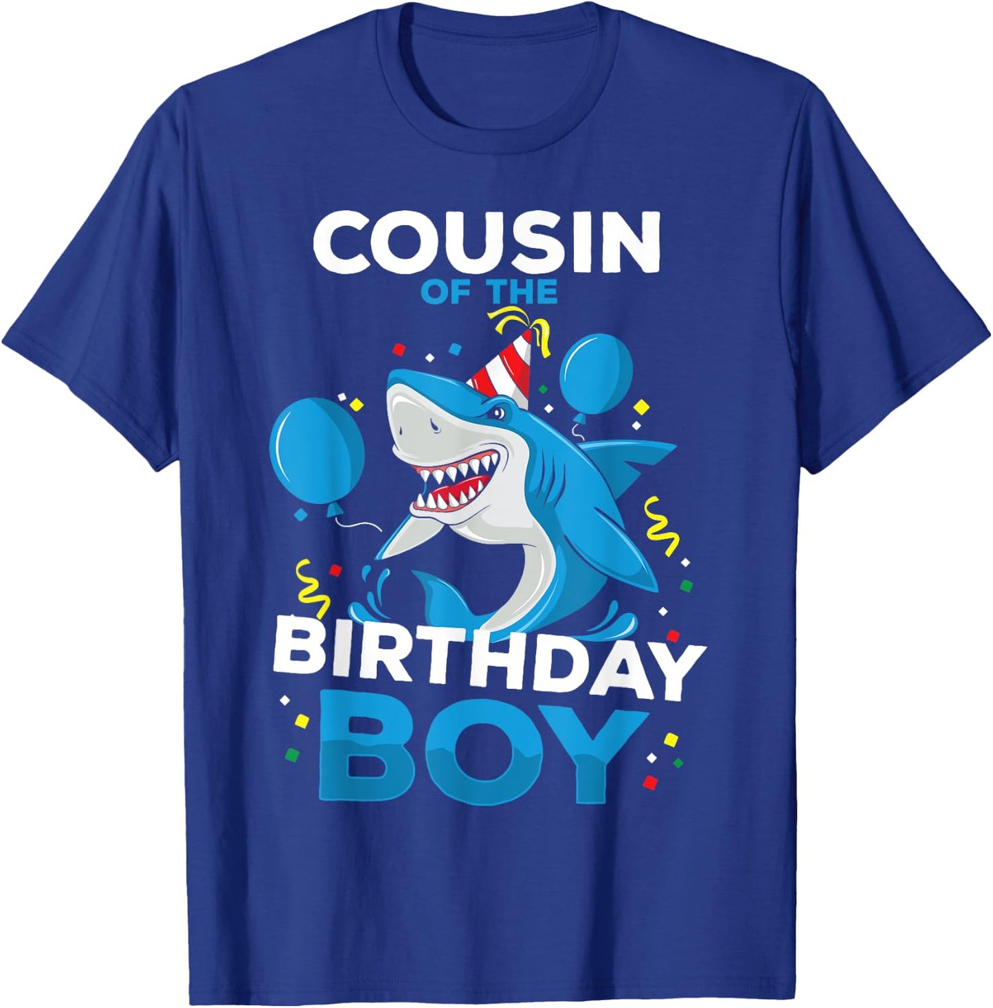 Cousin of The Birthday Boy Shark Ocean Theme Matching Family T-Shirt - T-Shirt | Royal